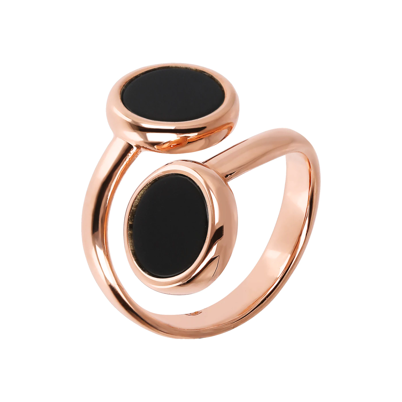 Bague BRONZALLURE or rose et onyx Bague BRONZALLURE or rose et onyx