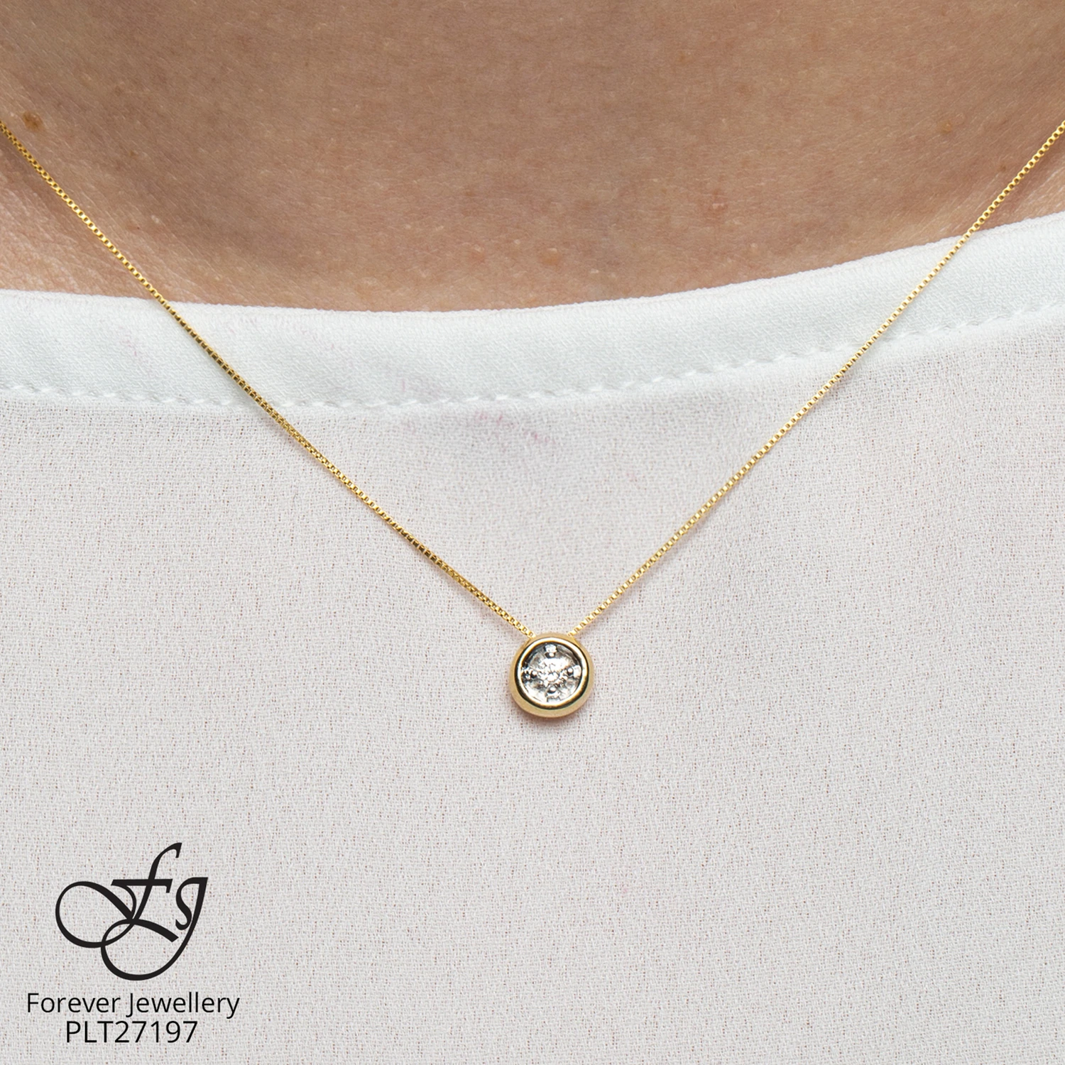 CHAINE et pendentif avec diamant - CH351 - Forever Jewellery