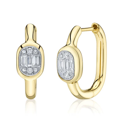 Boucels d'oreilles Shy or 14kt avec 0.2ct de diamants - b22001048v4h0.7 - 