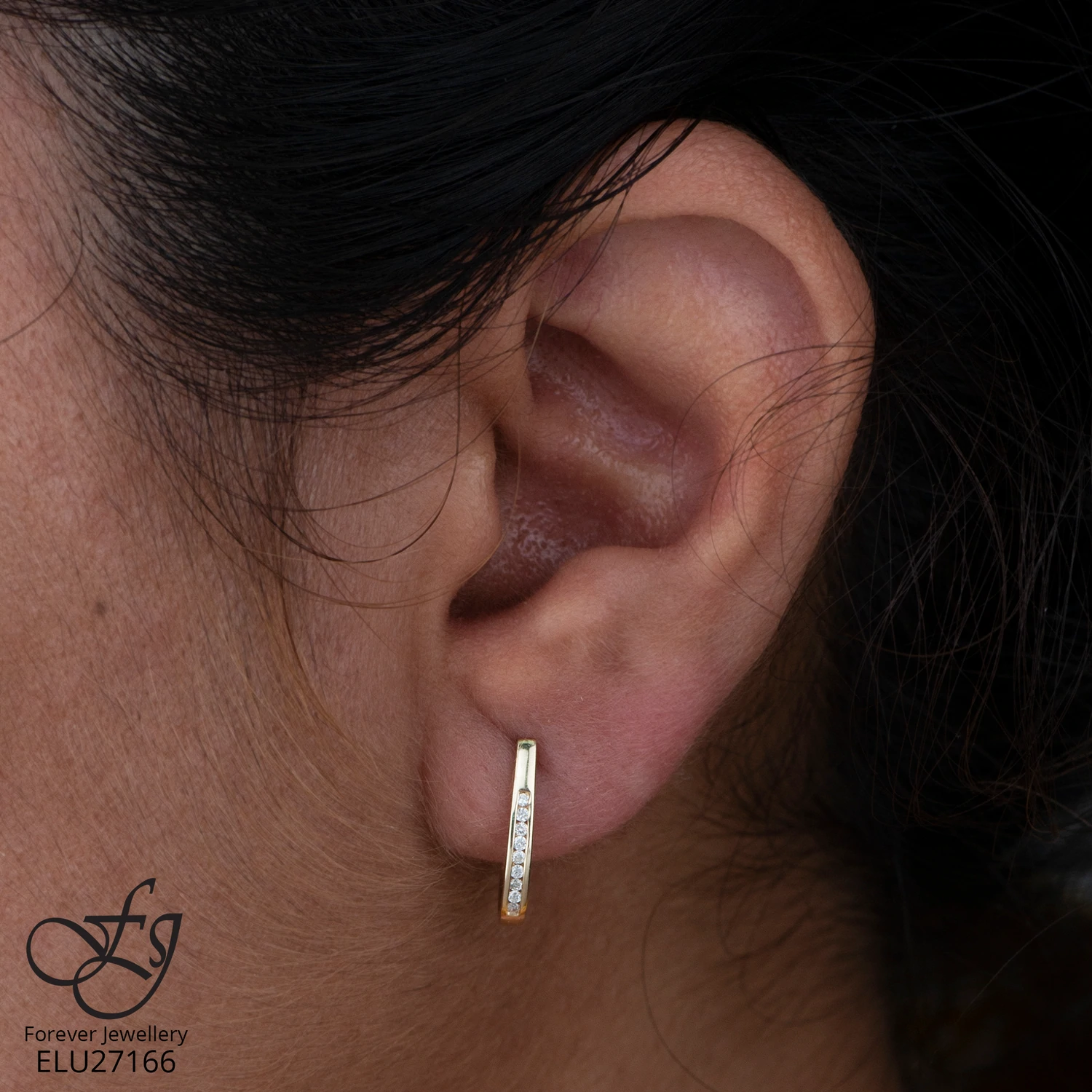 Boucles d’oreilles anneau diamants - E1557 - Forever Jewellery