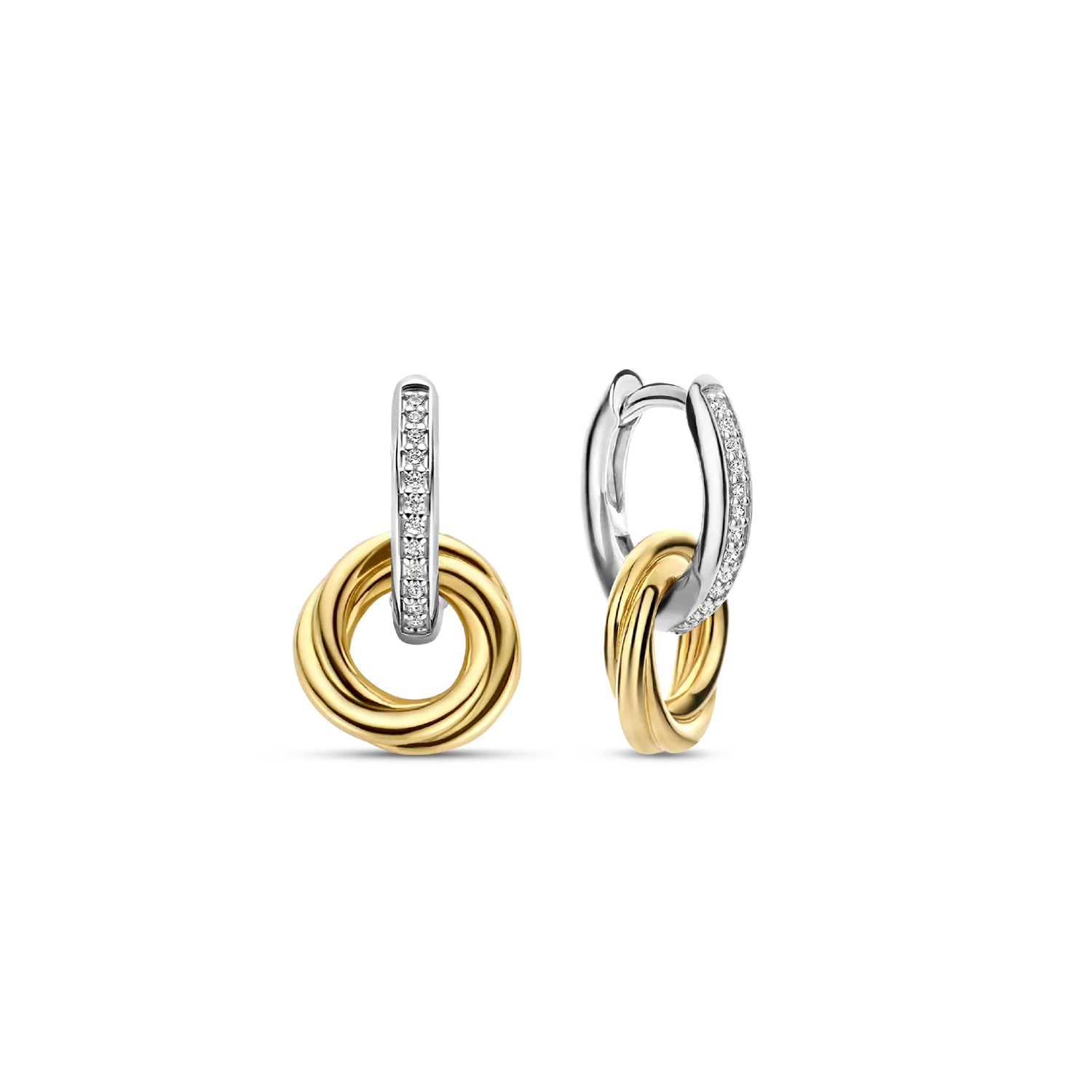 Boucles d'oreilles Ti Sento argent et or - E3171 - Tisento