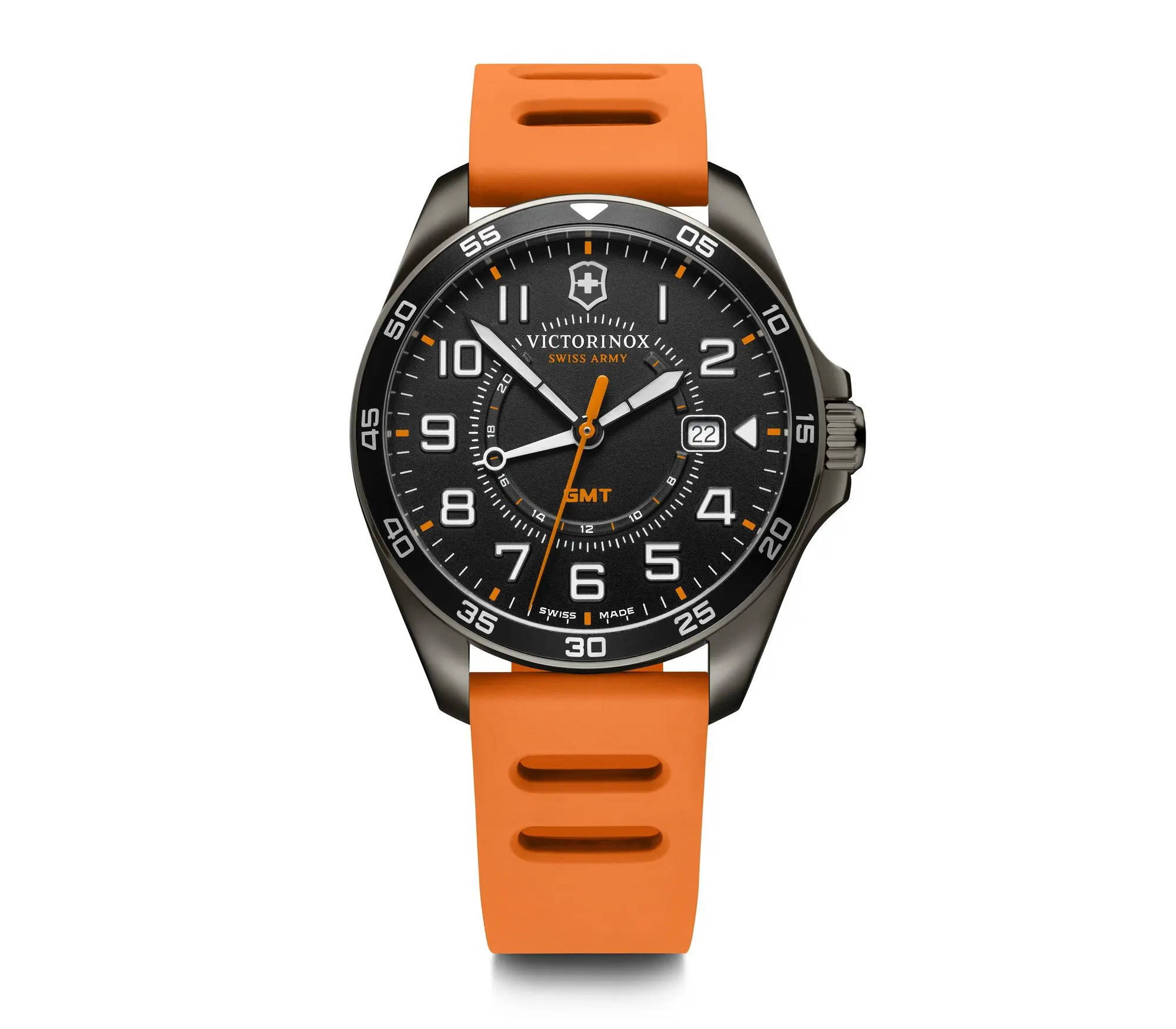 Montre victorinox GMT bracelet orange