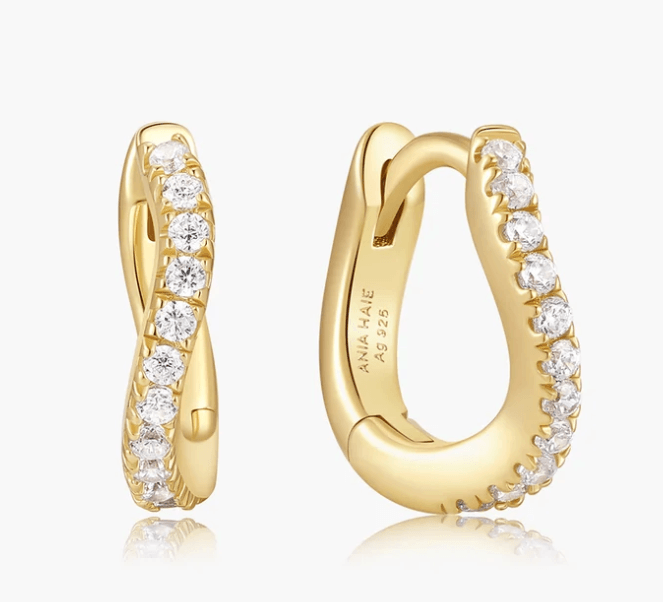 Boucles d'oreilles or Ania Haie petites huggies et cz - e079-08g - Ania Haie