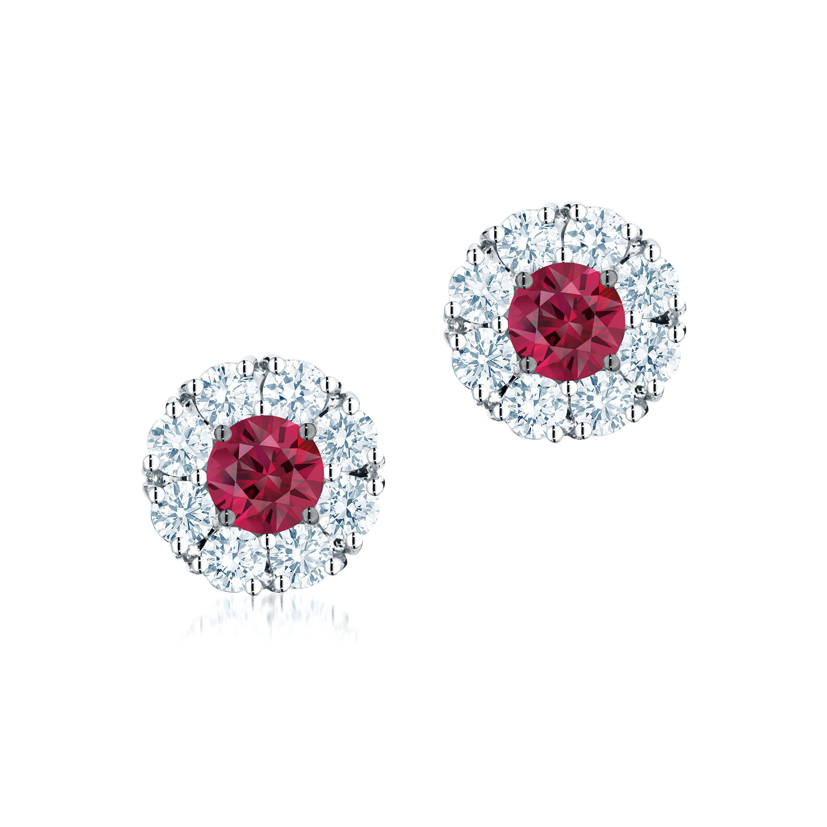 Birks Snowflake® clous d'oreilles rubis et diamants