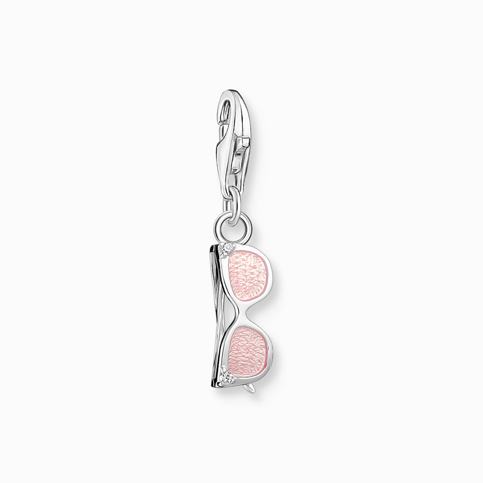 pendentif charm lunettes de soleil roses avec pierres blanches argent - t2027-041-9 - Thomas Sabo