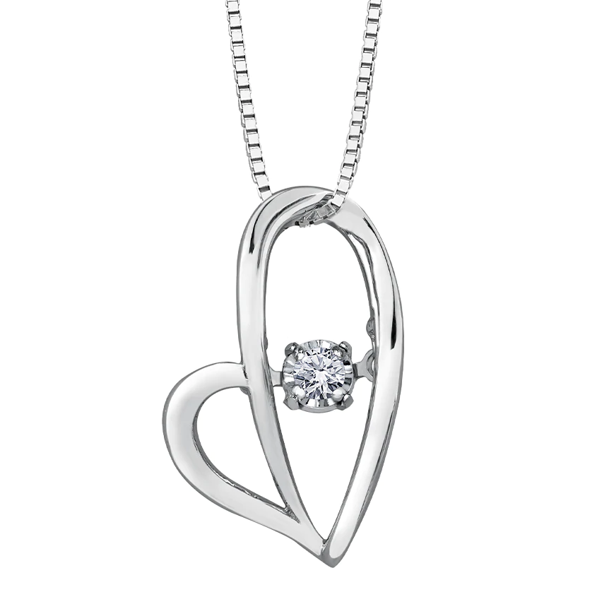 Chaine et pendentif diamant pulse - P444 - Forever Jewellery