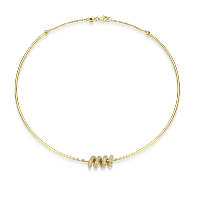Collier Elle semi rigide or et cz - 30lc1m004z - Elle Jewelry