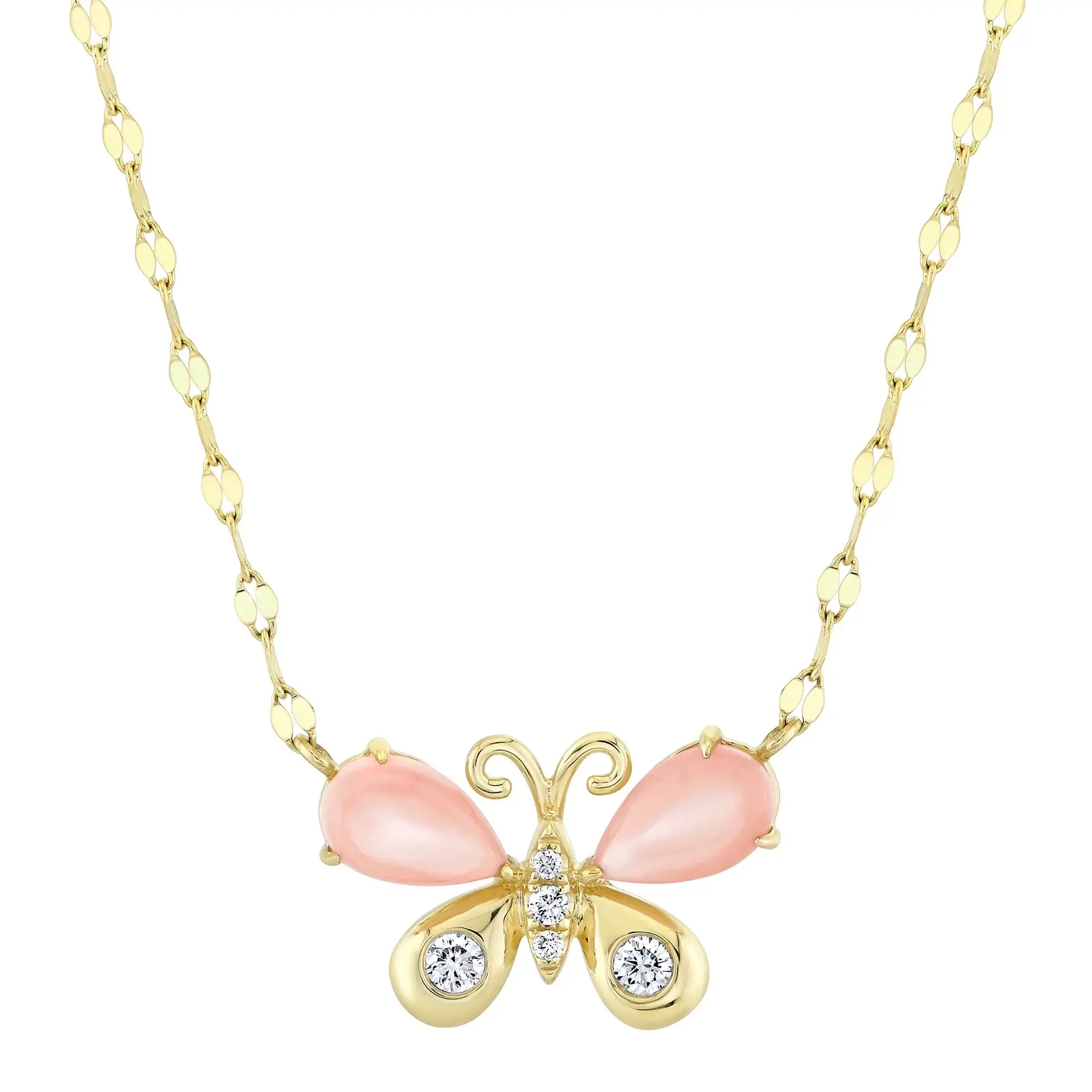 Collier or 14kt, diamants et nacres roses - sc55029640 - 