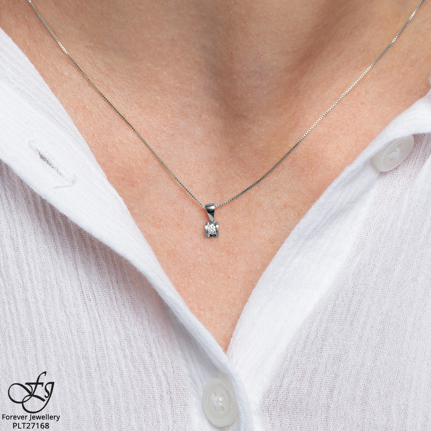 CHAINE et pendentif ange en diamant - CH360 - Forever Jewellery