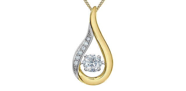 Chaine pendentif dia. 0.33ct VS 10KT - p4761yw/33c-10 - Corona Company