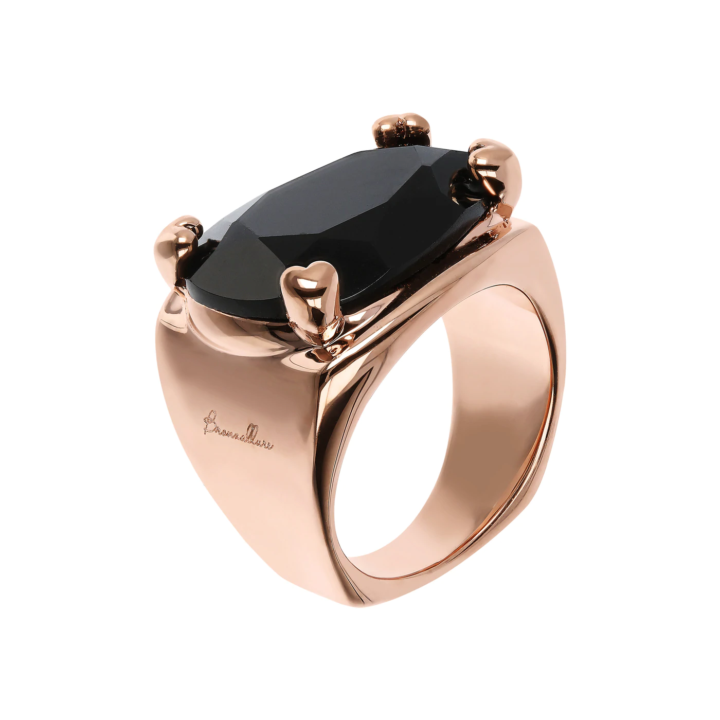 Bague BRONZALLURE BAGUE OR ROSE ET SPINEL NOIR BRONZALLURE 