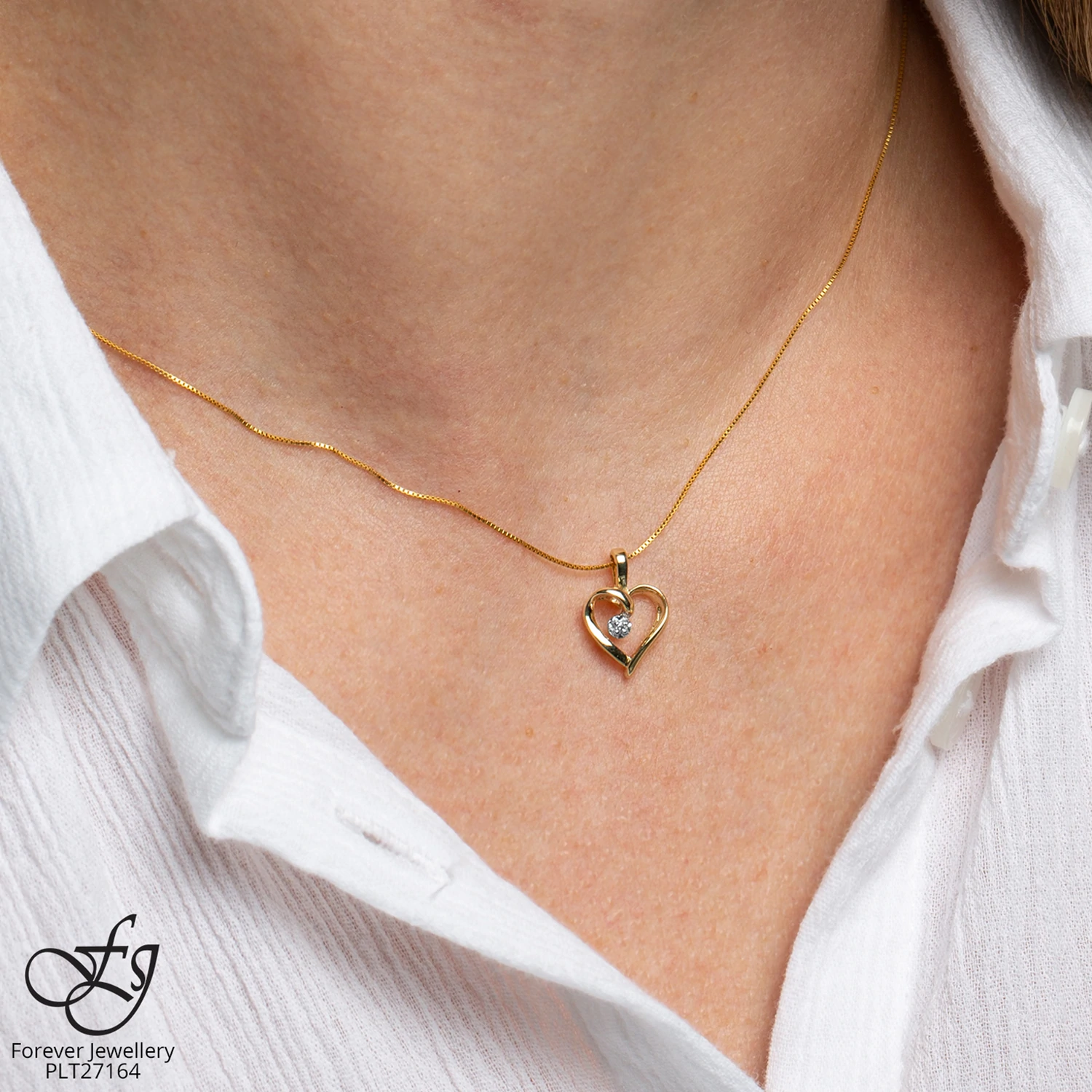 CHAINE et pendentif avec diamants - CH327 - Forever Jewellery