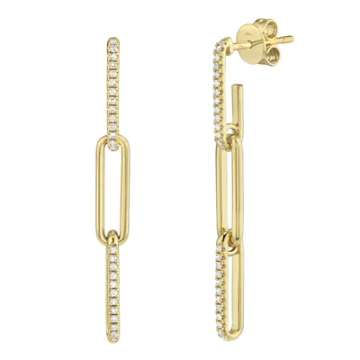 Boucles d'oreilles or jaunes 14k avec diamants - sc55009644 - 