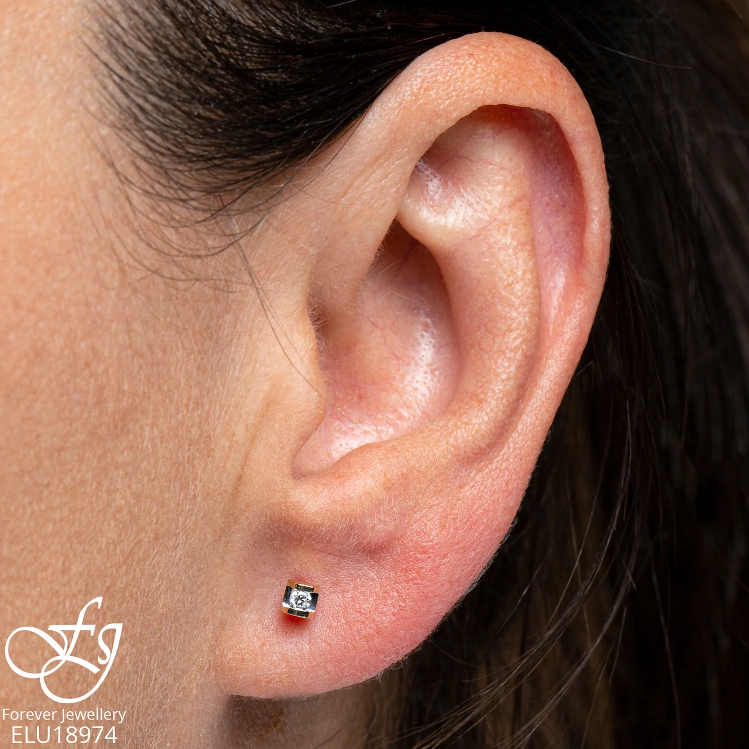 Boucles d’oreilles avec diamants - E1563 - Forever Jewellery