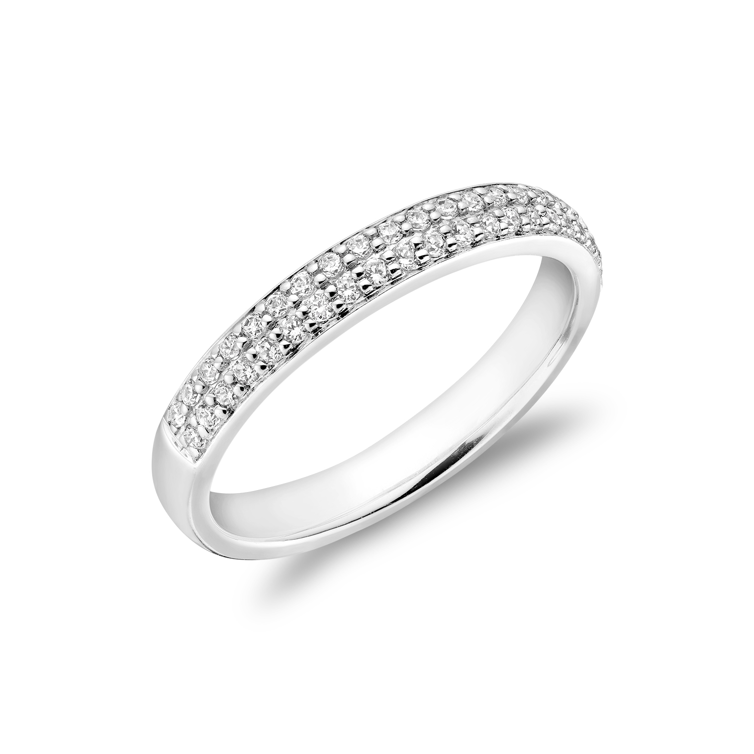 jonc semi-iéternité or blanc 14kt 34pts - R2124 - RNB