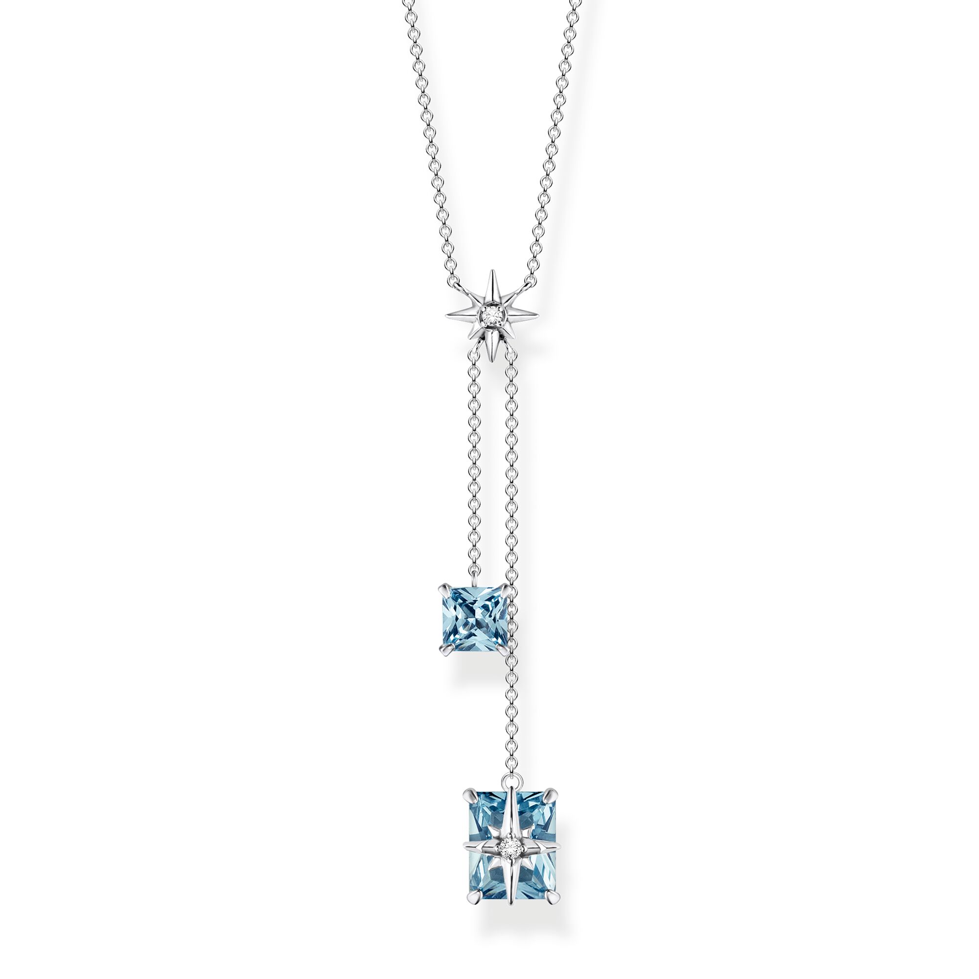 Chaine Thomas Sabo grandes pierres bleues avec étoiles