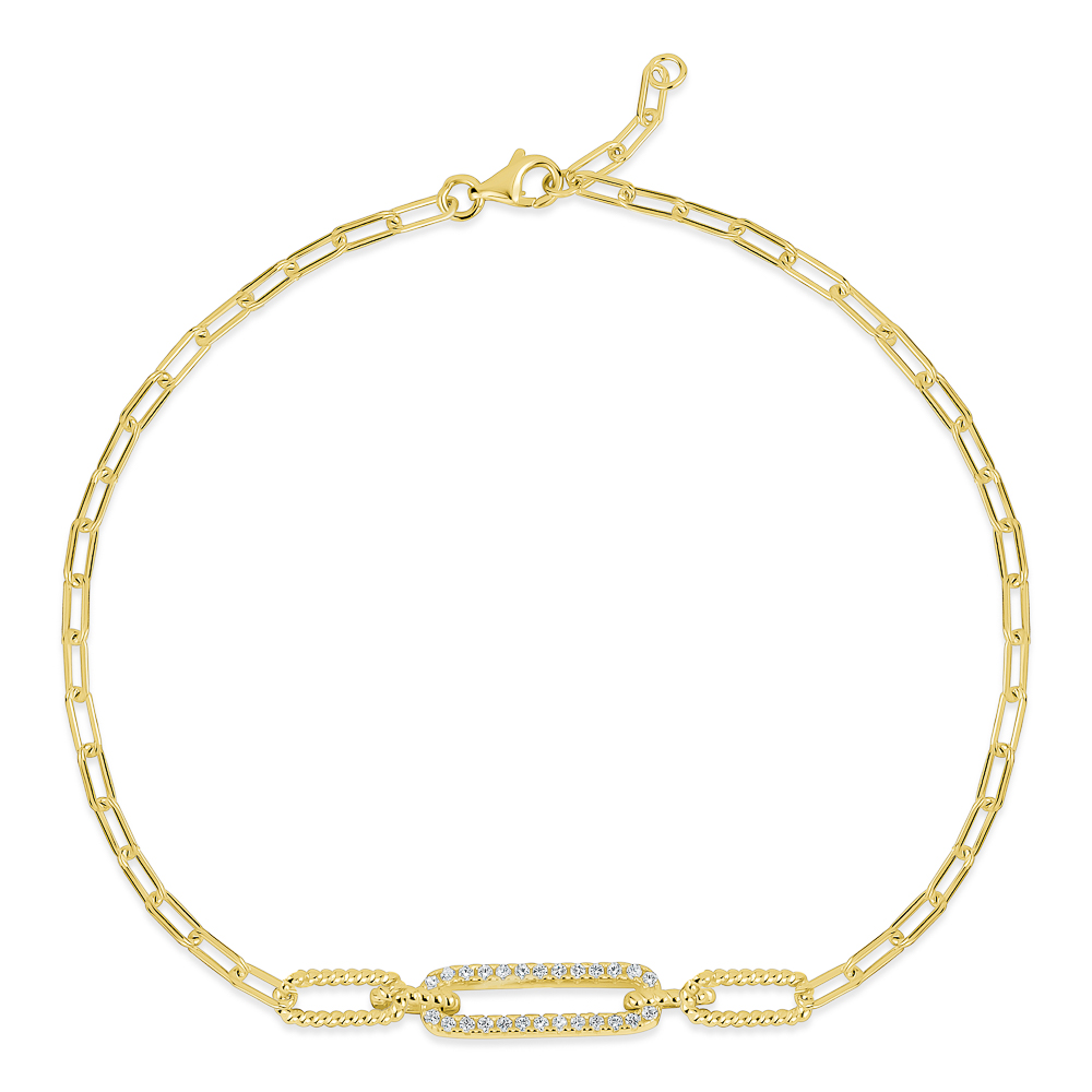 BRACELET À MAILLONS DE CHAÎNE EN CORDE EN JAUNE