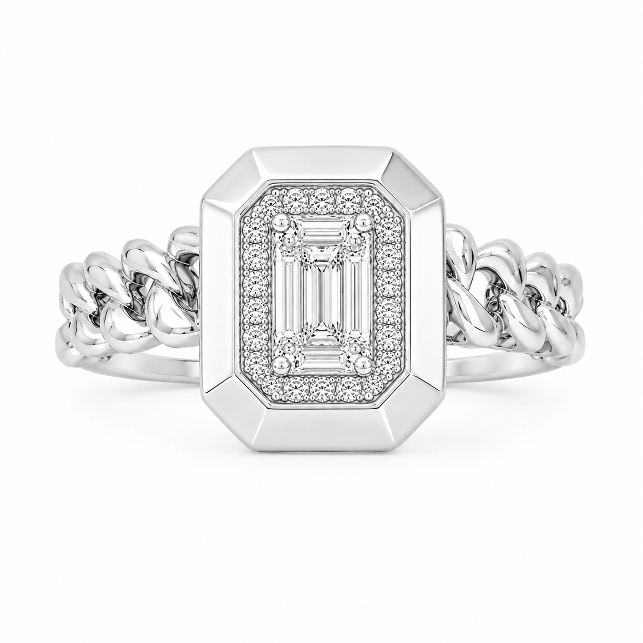 Bague or 14kt et diamants naturels - dr1156-w - Roman Jules