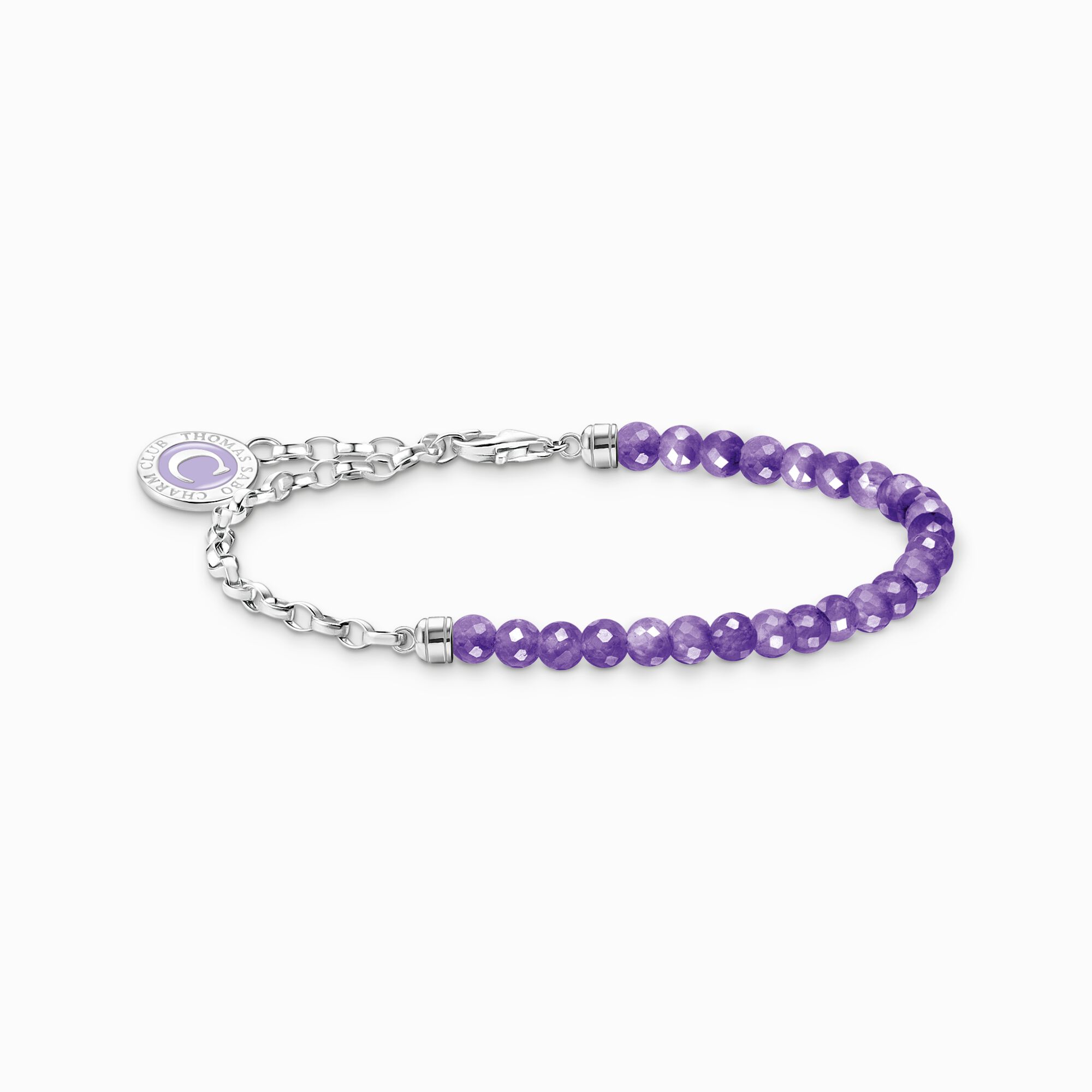 Membre Bracelet Charm Thomas sabo à maillons et imitation améthyste en argent
