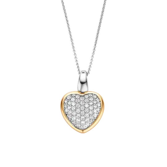 Collier TiSento coeur deux tons - 6801zy - Tisento