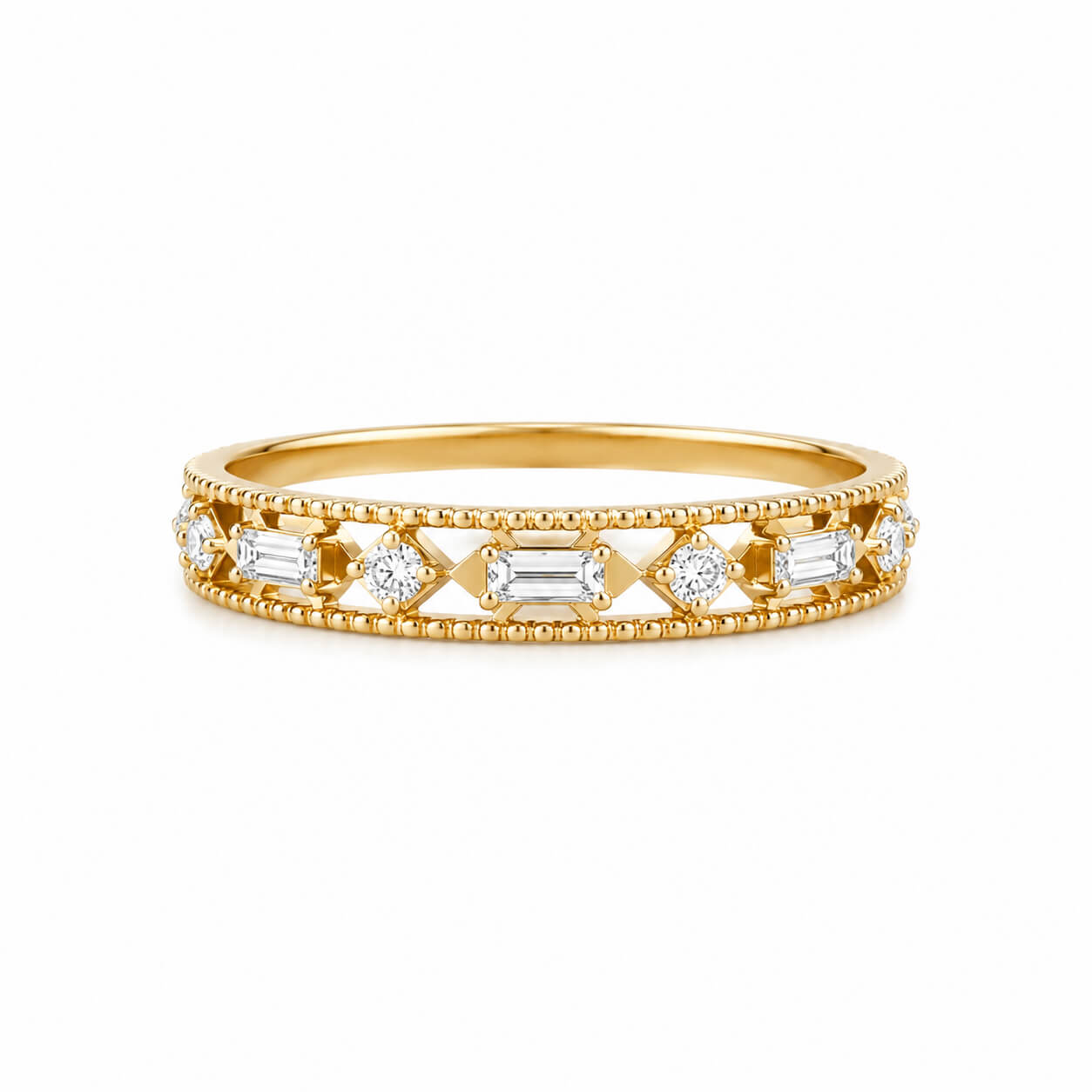 Bague or 14kt avec 0.18cts de diamants - er1747-y - Roman Jules