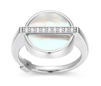 Bague Elle argent cz et nacre de perle - r4lakxa9ac - Elle Jewelry