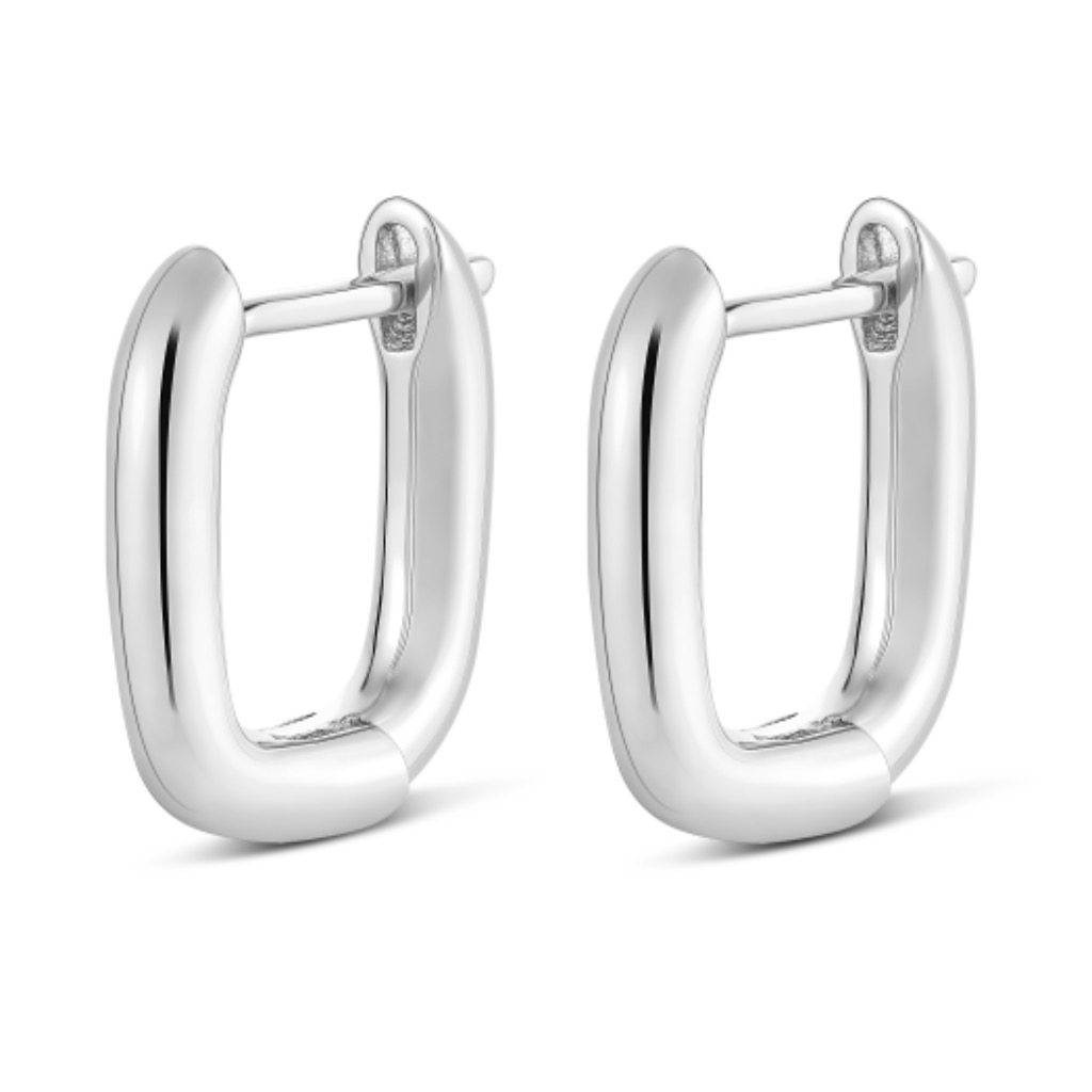 BOUCLES D'OREILLES BE SQUARE EN BLANC