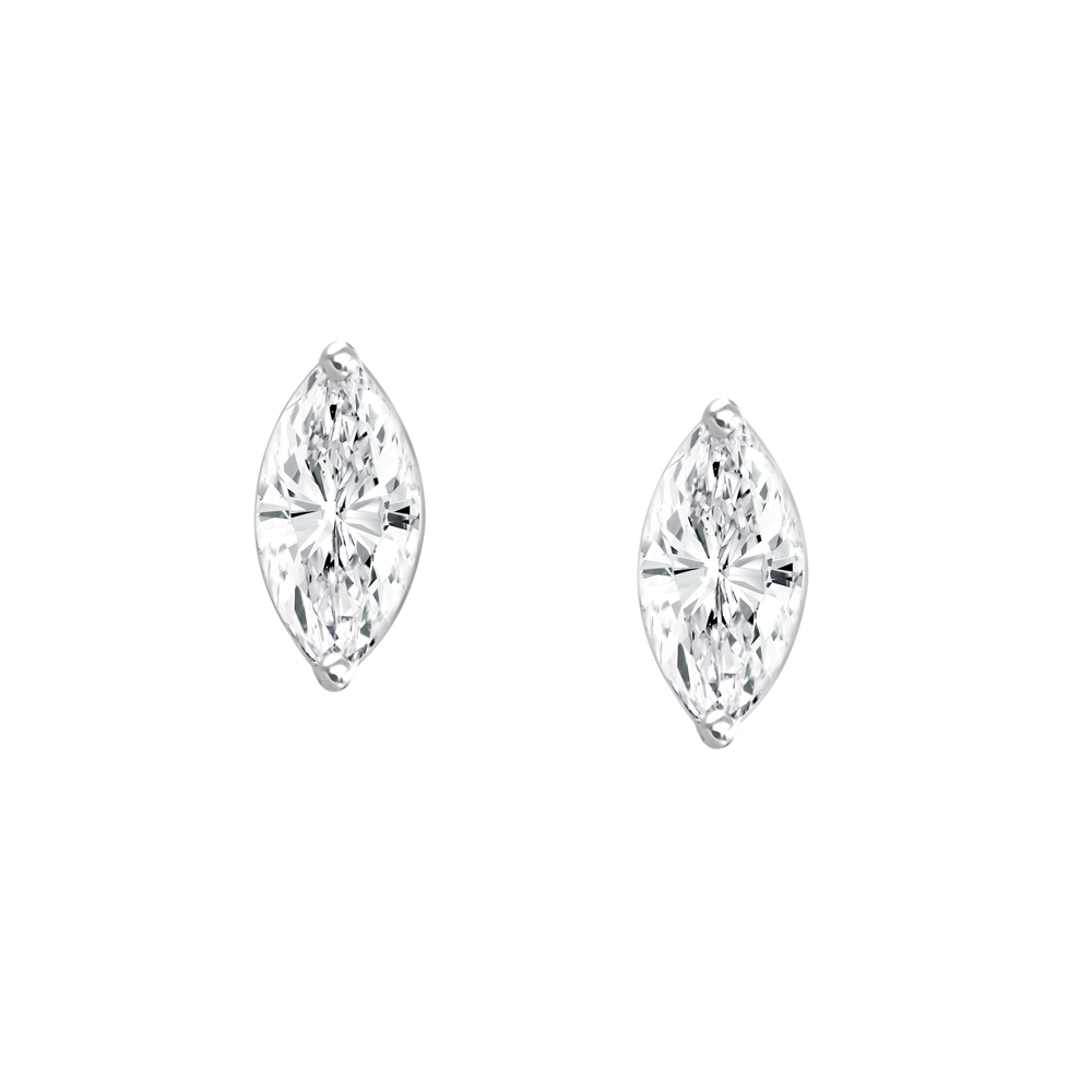 Boucles d'oreilles diamants en or blanc 18kt 