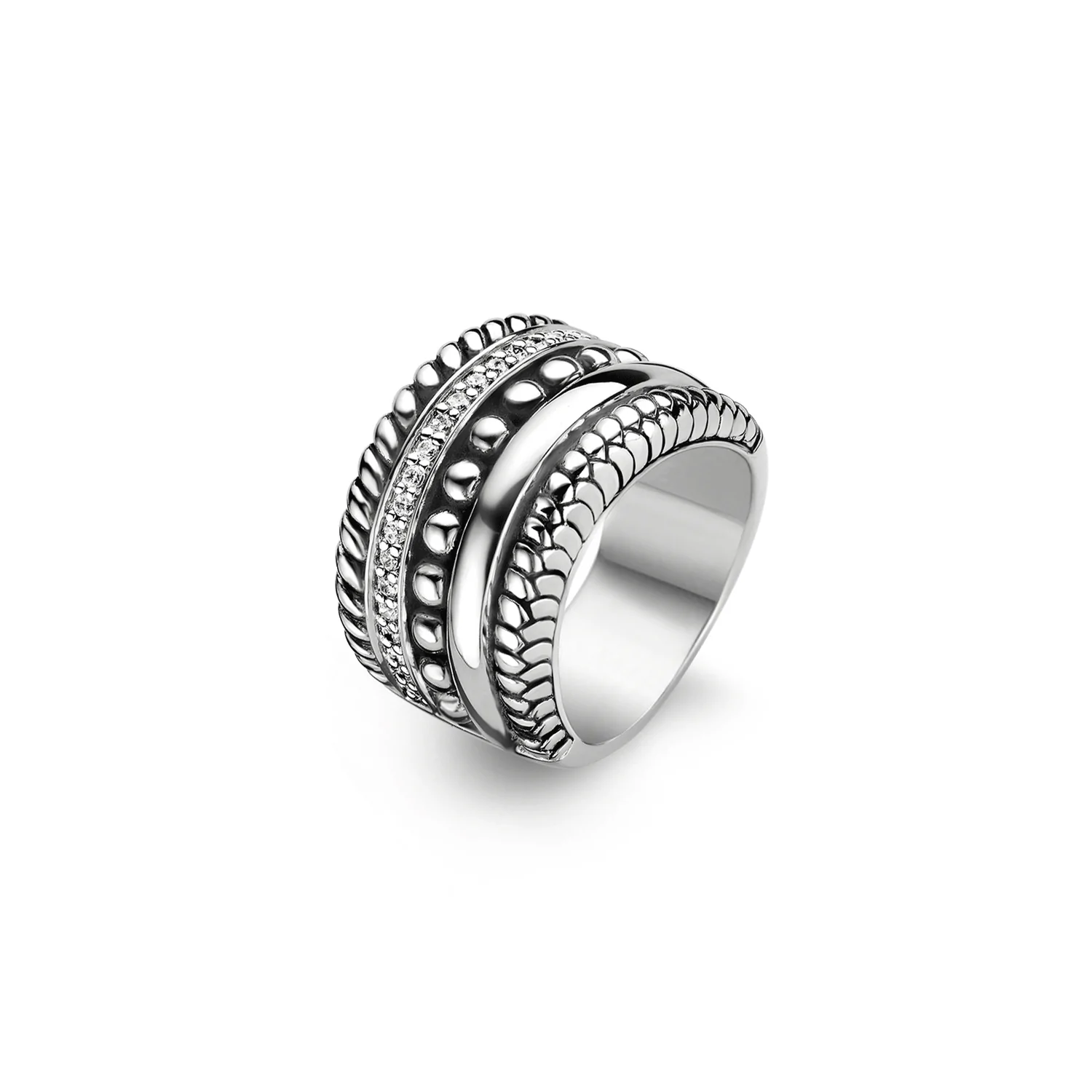 Bague Ti Sento large argent viellie - X12259 - Tisento