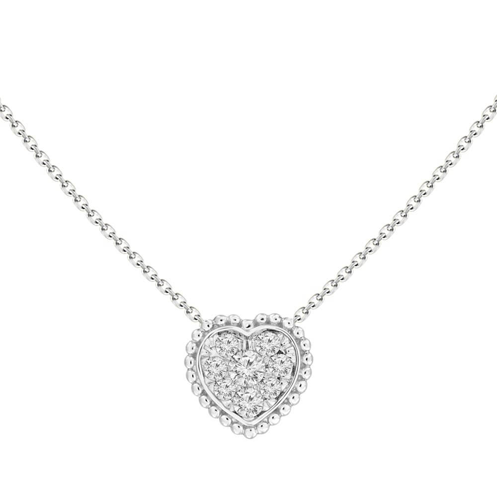 Collier coeur 18kt avec 0.19ct de diamants naturels - sp1d-6546 - UNISON 18KT