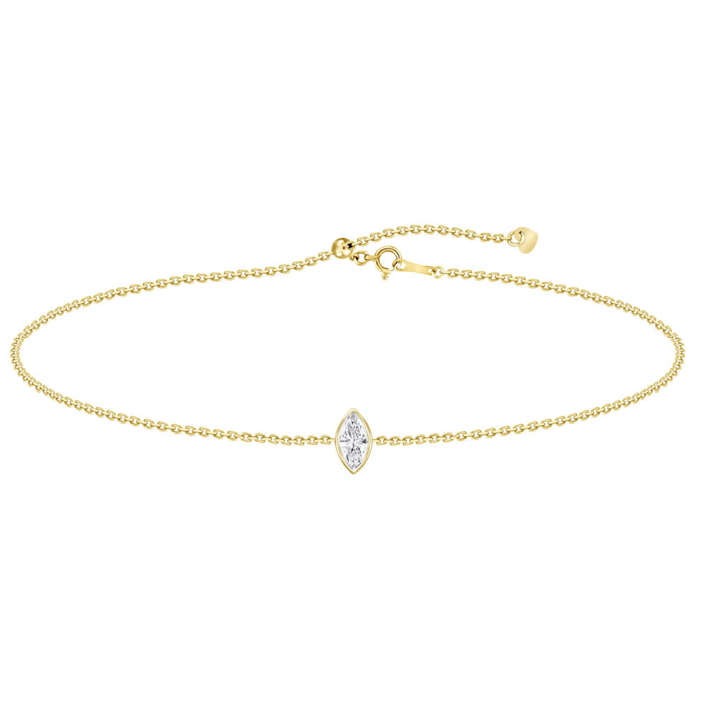 Bracelet 18kt avec diamant marquise de 0.18cts - hkb00510b - UNISON 18KT