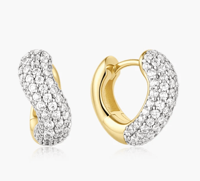 Boucles d'oreilles or Ania Haie huggies et cz - e079-14g - Ania Haie