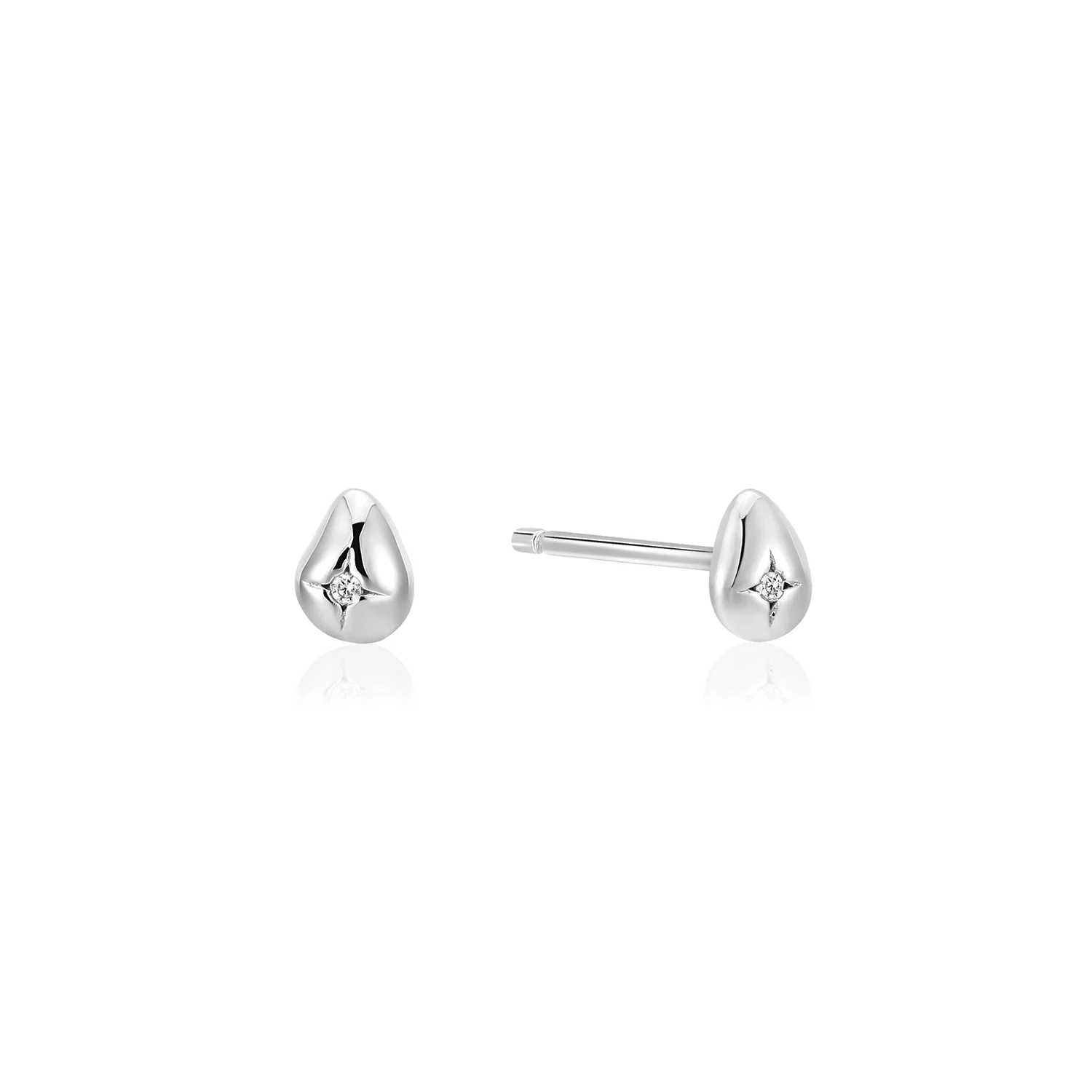 Boucles d'oreilles ania haie galets argent