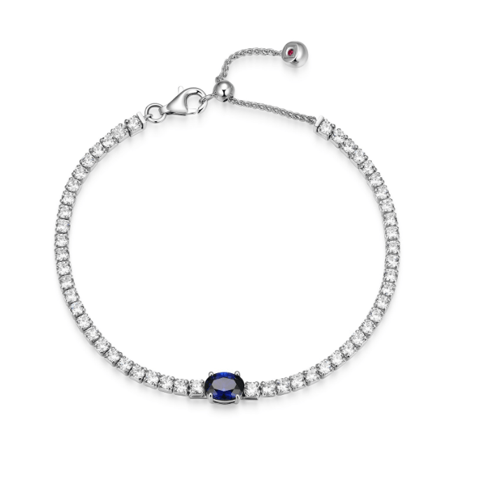 Bracelet Tennis Elle argent cz et saphir - r1larh0244 - Elle Jewelry