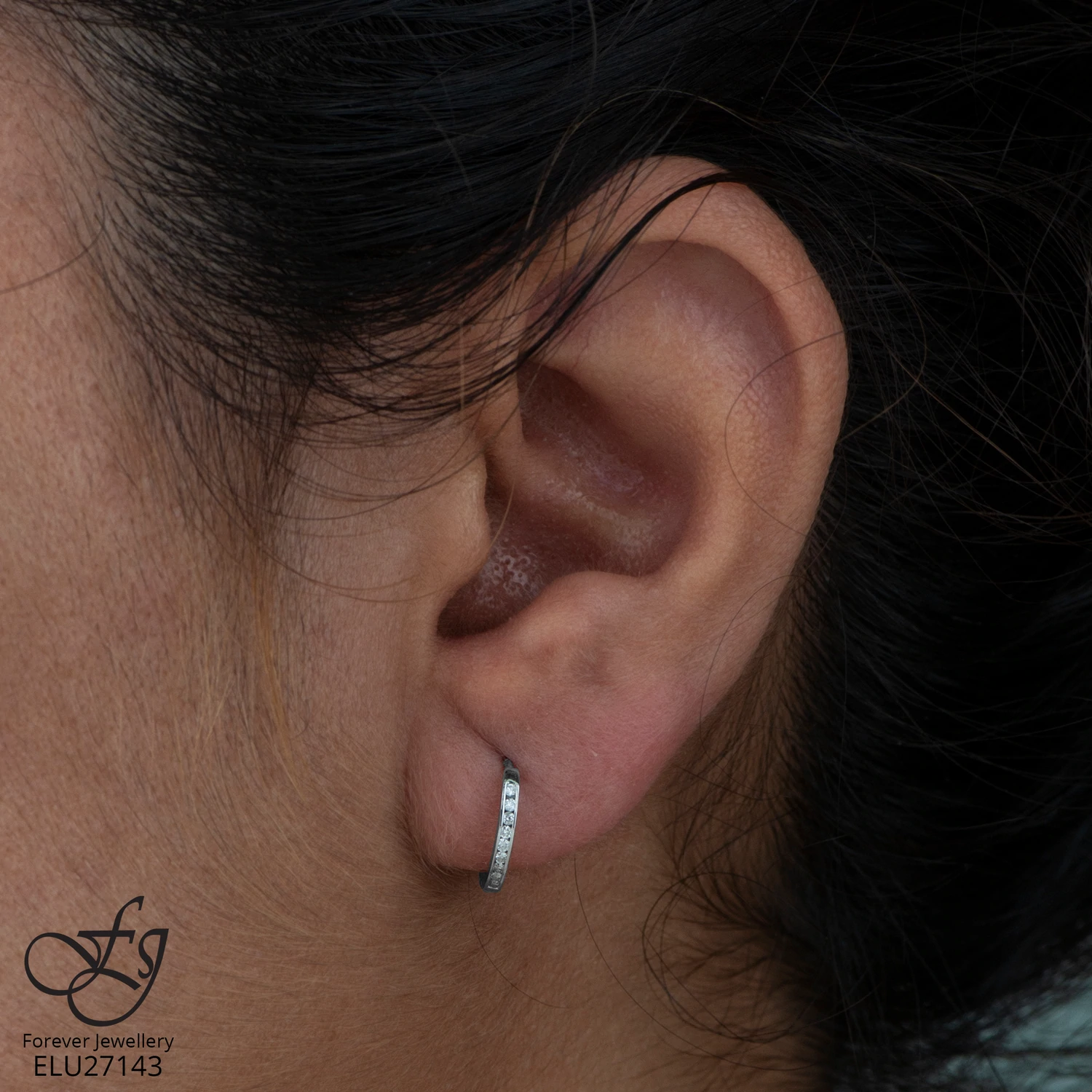  boucle d'oreille Anneaux avec diamants - E1546 - Forever Jewellery