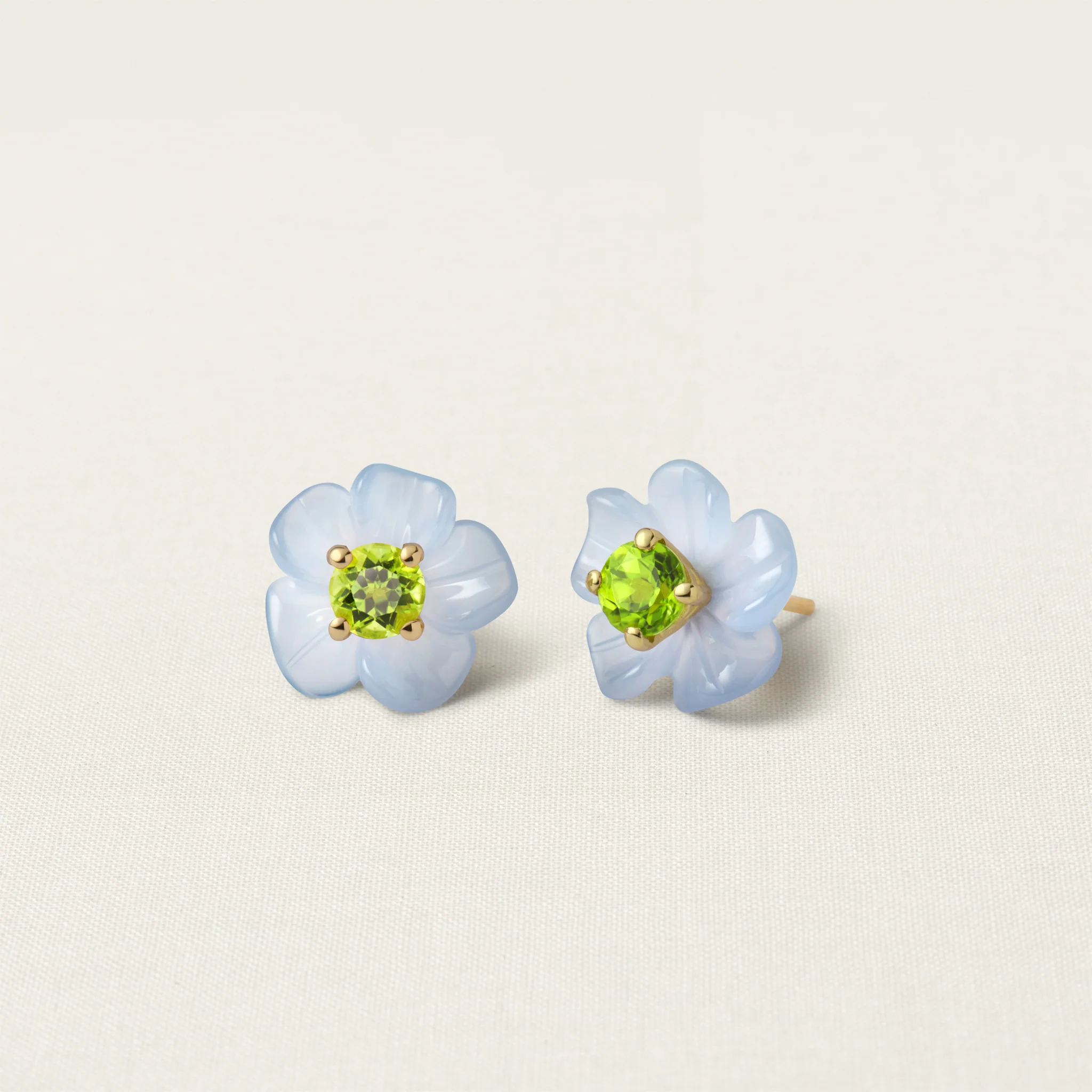Boucles d'oreilles pierres taillées à la main or 14kt - Exclusif21 - Nappert Metivier