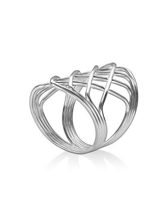 bague « longueur » argent rhodium - a-r41 - Larus