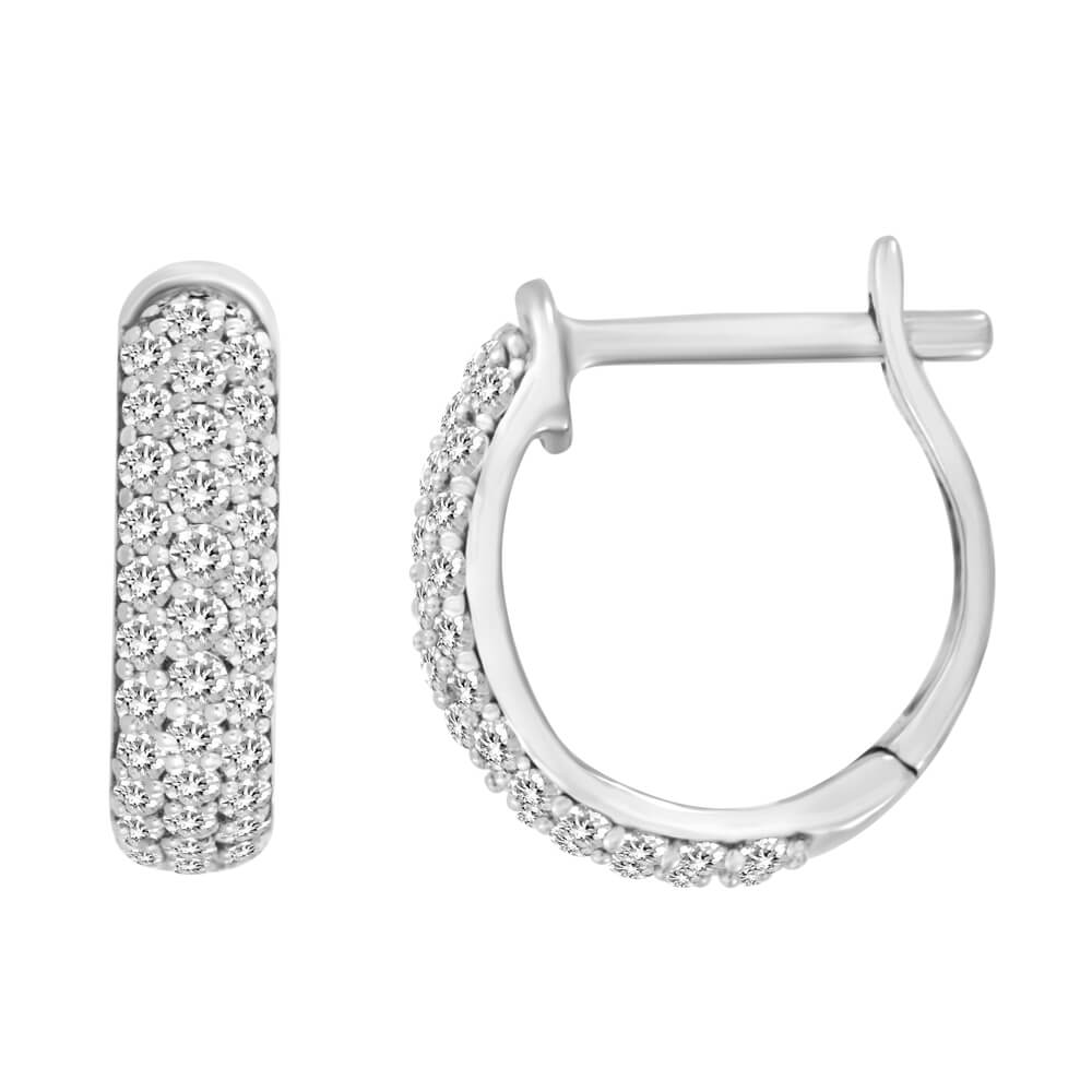 Boucles d'oreilles or 18kt avec 0.31cts de diamants - jbe-61415 - UNISON 18KT