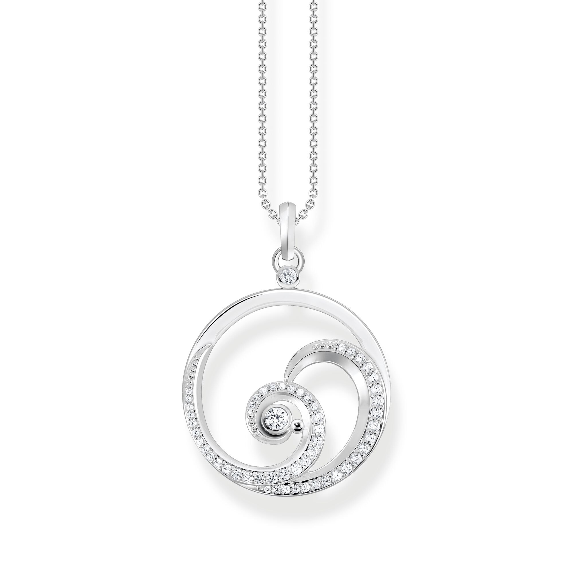 Chaine pendentif thomas sabo vague pierres blanches - CH1956 - Thomas Sabo