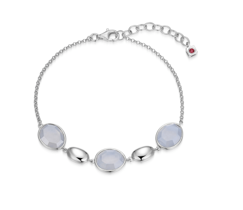 Bracelet Elle argent et agathes bleues - r1lar4ab4r - Elle Jewelry