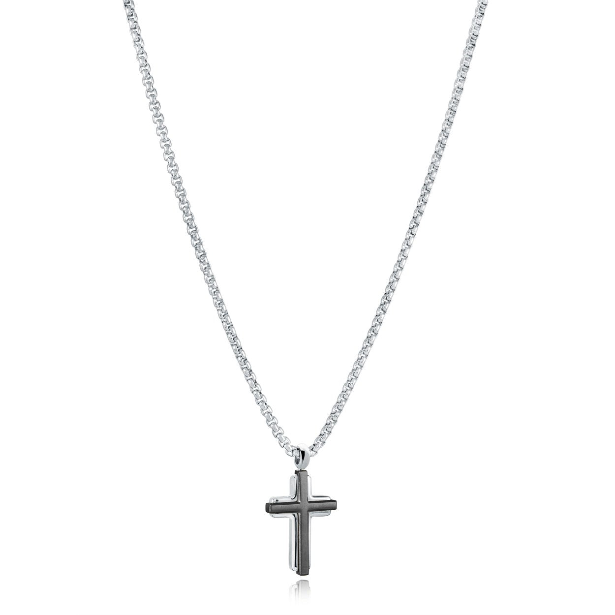 Chaine et pendentif de croix en stainless - SC282 - 