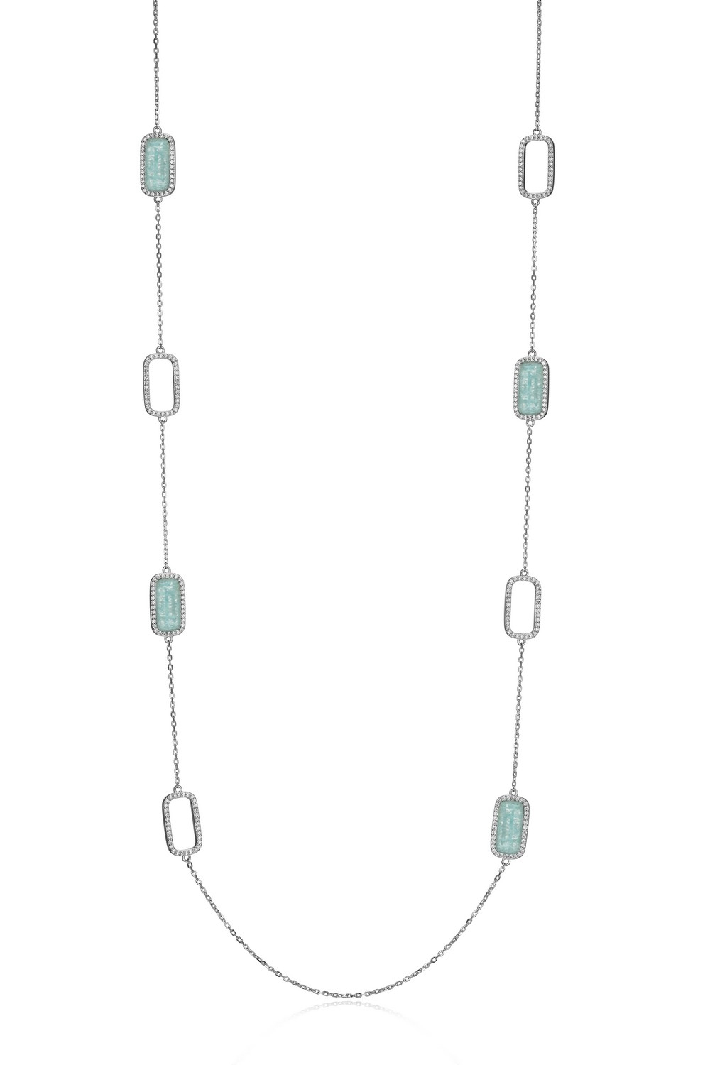 Collier ELLE « ALLURE » en argent, amazonite et cz - R0LBZZGU4K - Elle Jewelry