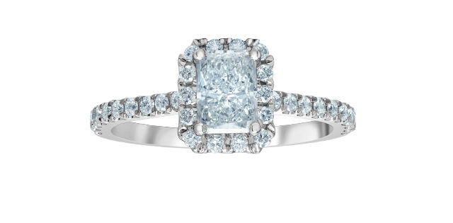 Solitaire en or et diamants de lab - 31168WG/100 - Corona Company