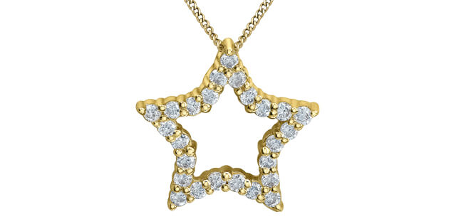 Chaine pendentif dia. lab. 0.25ct VS 10KT - p4750/25c-10 - Corona Company