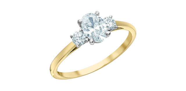 Solitaire en or et diamants lab. - 31140yw/70 - Corona Company