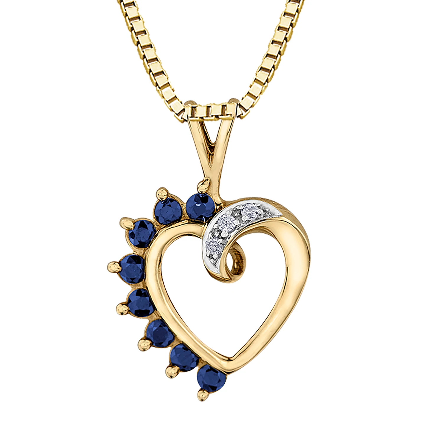 chaine et pendentif diamants et saphir - CH346 - Forever Jewellery