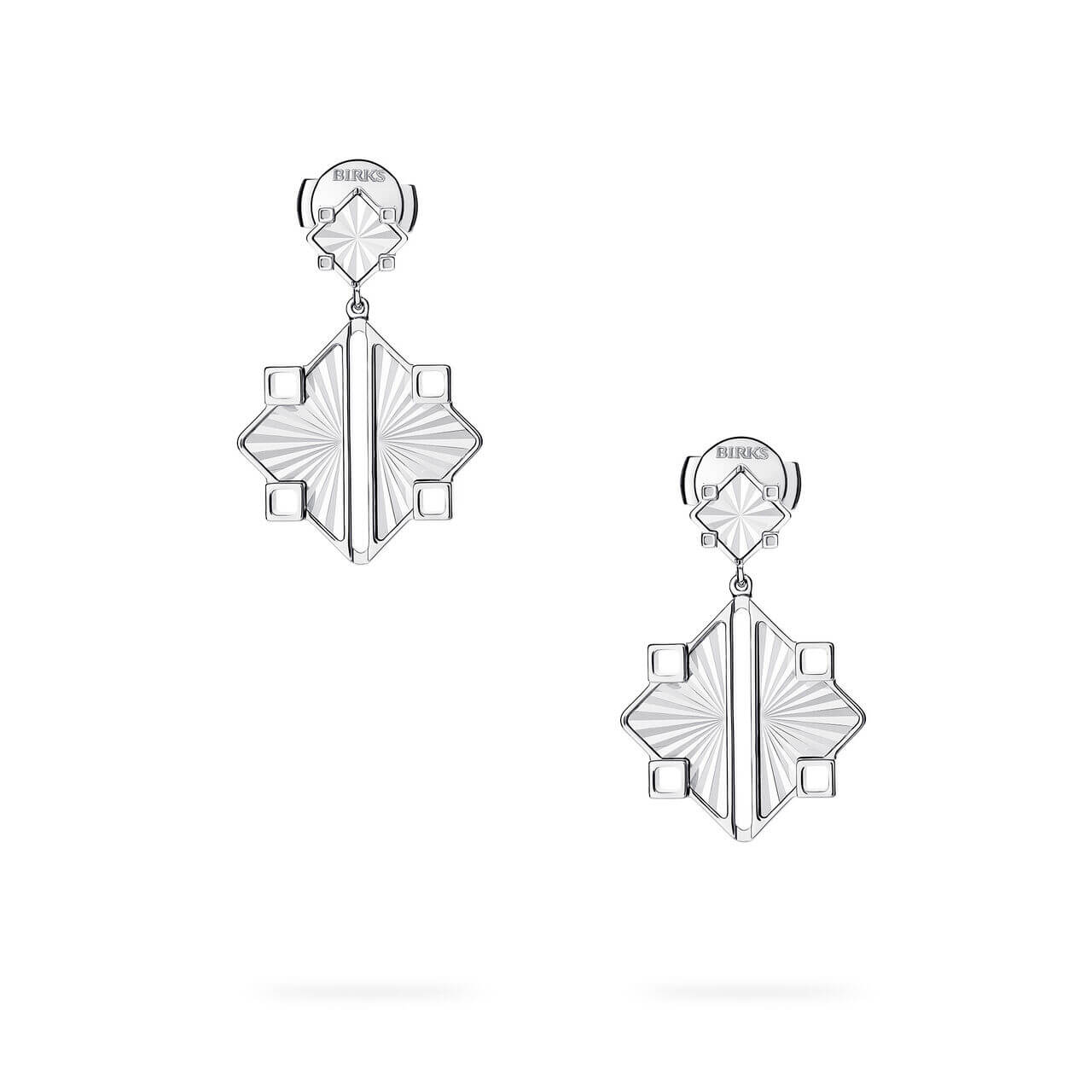 Birks Muse® Boucles d'oreilles pendantes en argent guilloché - 450018473417 - Birks