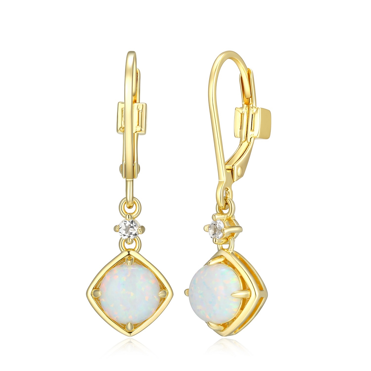 Boucles d'oreilles ELLE « SWAY » opale, topaze blanc et placage d'or - 32LCUL3903 - Elle Jewelry