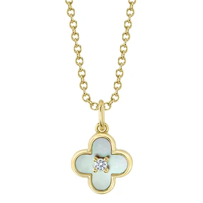 Collier or 14kt diamants et nacre - SC55025600 - 
