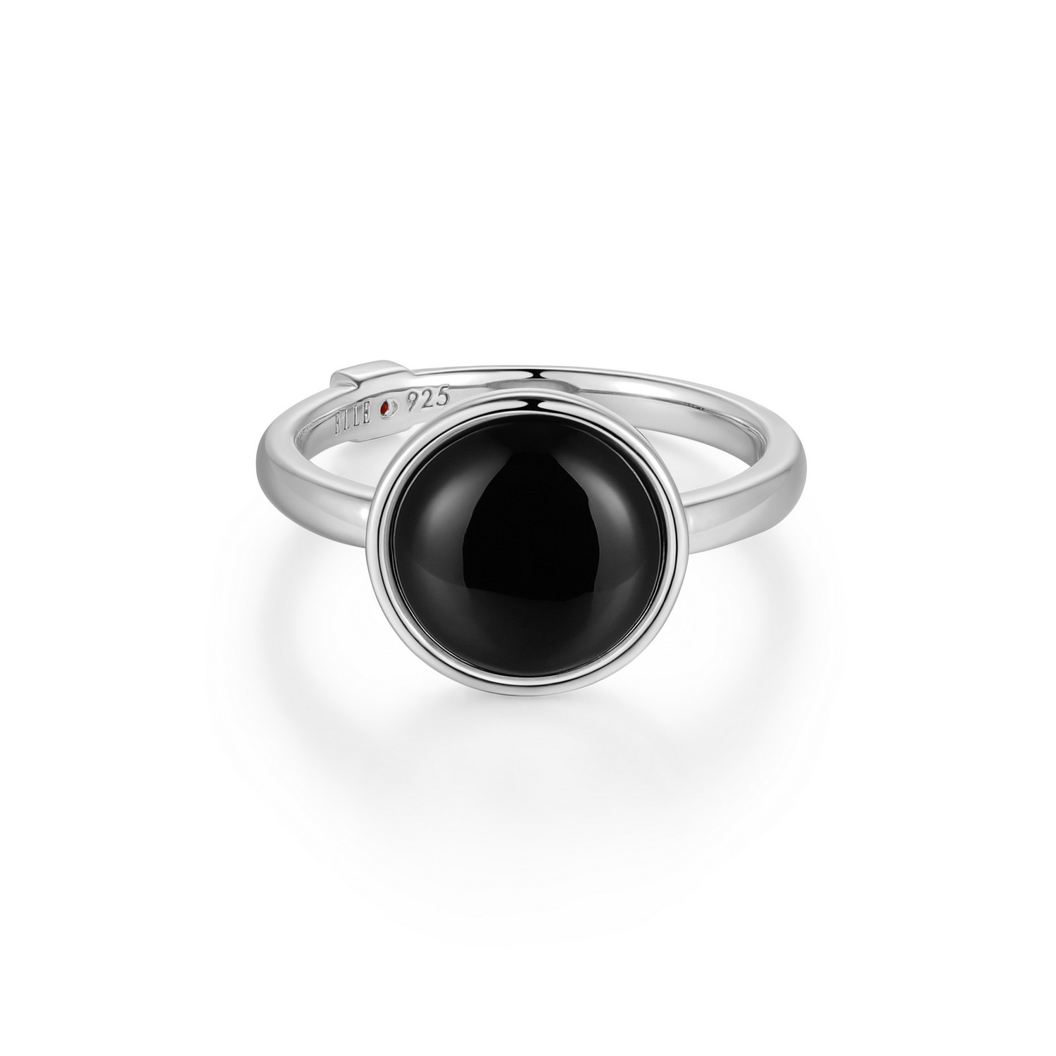 Bague ELLE « LUSTRE » en argent et agate noire - R4LAKM27AC - Elle Jewelry